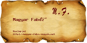 Magyar Fabó névjegykártya